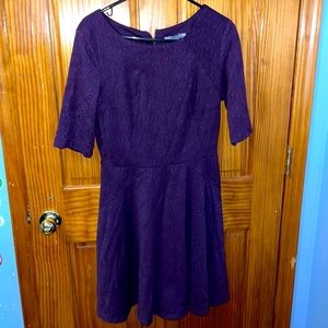 Danny & Nicole Purple Dress with Sleeves - Size 14P